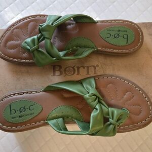 Børn Concept Hanna Emerald Green Knotted Leather Sandals - Size 8